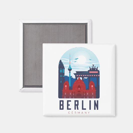 Berlin Deutschland Skyline Magnet (Vorderseite/Rückseite)