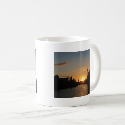 Berlin Deutschland Skyline Night Postcard Fernseht Kaffeetasse (VorderseiteRechts)