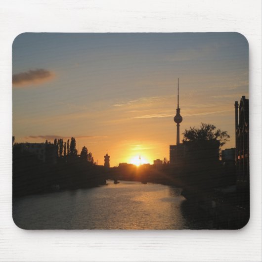 Berlin Deutschland Skyline Night Postcard Fernseht Mousepad (Vorne)