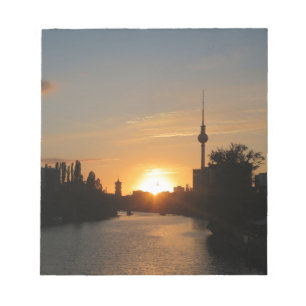 Berlin Deutschland Skyline Night Postcard Fernseht Notizblock