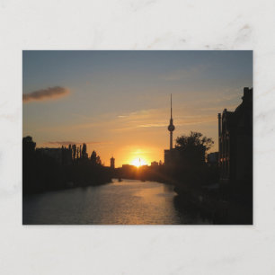 Berlin Deutschland Skyline Night Postcard Fernseht Postkarte