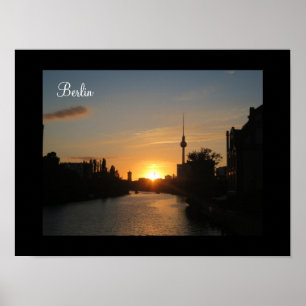 Berlin Deutschland Skyline Night Poster Fernsehtur