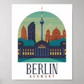 Berlin Deutschland Skyline Vintage Poster (Vorne)