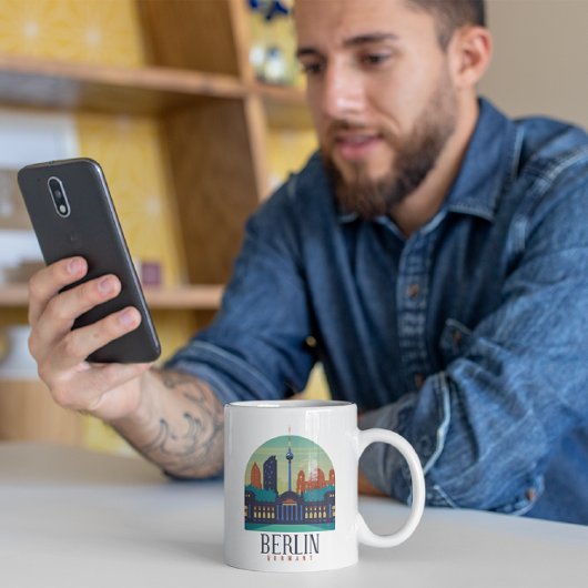 Berlin Deutschland Skyline Vintage Travel Kaffeetasse
