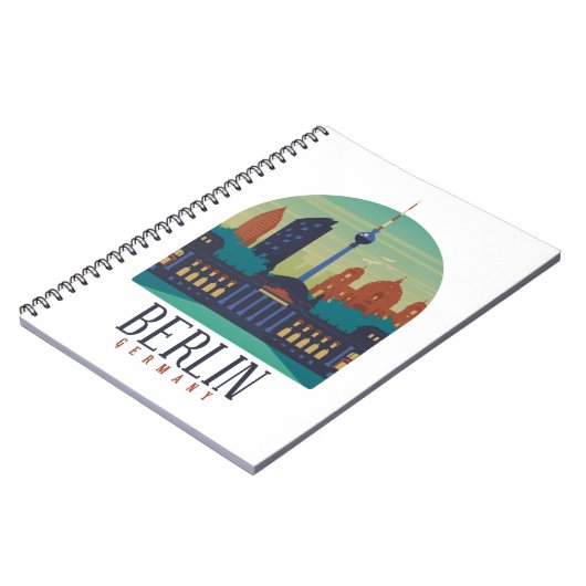 Berlin Deutschland Skyline Vintages Notebook Notizblock (Linke Seite)