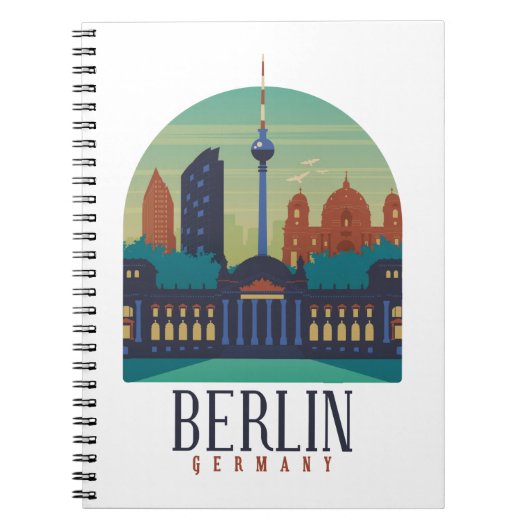 Berlin Deutschland Skyline Vintages Notebook Notizblock (Vorderseite)