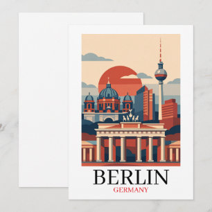 Berlin Deutschland Stadt Skyline – Minimalistische Karte
