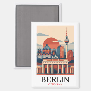 Berlin Deutschland Stadt Skyline – Minimalistische Magnet