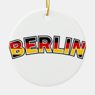 Berlin, Deutschland, Text mit deutscher Flagge Keramik Ornament