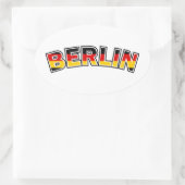 Berlin, Deutschland, Text mit deutscher Flagge Ovaler Aufkleber (Tasche)