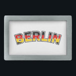 Berlin, Deutschland, Text mit deutscher Flagge Rechteckige Gürtelschnalle<br><div class="desc">Berlin,  Deutschland,  Text mit deutscher Flagge</div>