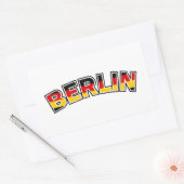 Berlin, Deutschland, Text mit deutscher Flagge Rechteckiger Aufkleber (Umschlag)