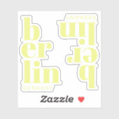 Berlin Deutschland Typografie Aufkleber (Blatt)