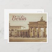 BERLIN DEUTSCHLAND VINTAG - BRANDENBURG GATE POSTKARTE (Vorne/Hinten)