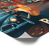 Berlin Deutschland Vintag Retro Travel Illustratio Poster (Ecke)