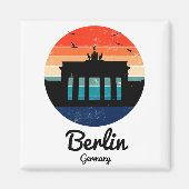 Berlin Deutschland Vintag Sunset Magnet (Vorne)