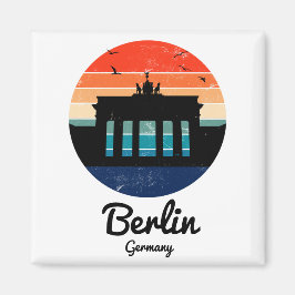 Berlin Deutschland Vintag Sunset Magnet