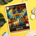 Berlin, Deutschland | Vintage Malerei Postkarte<br><div class="desc">Mit unserer Vintagen Painting Postcard tauchen Sie ein in den lebendigen Berliner Geist. Dieses atemberaubende Kunstwerk verkörpert wunderbar das Wesen der dynamischen Hauptstadt Deutschlands, dargestellt in einem zeitlosen Vintagen Stil, der an klassische Reiseplakate und Retro-Werbedrucke erinnert. Mit ihren ausdrucksvollen Pinselstrichen und der lebhaften Farbpalette lädt diese Postkarte dazu ein, die...</div>