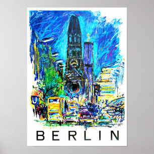 Berlin Deutschland Vintage Reise Poster