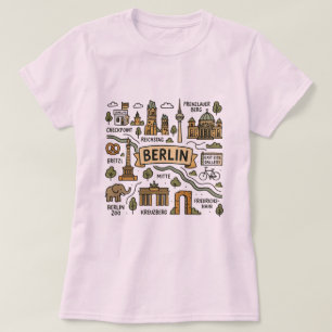 Berlin Deutschland, Vintage Reiseplan T-Shirt