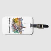 Berlin Deutschland Vintage Travel Skyline Gepäckanhänger (Vorderseite (Horizontal))