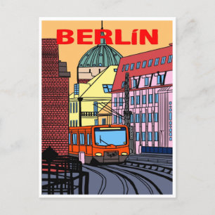 Berlin Deutschland Zug Reise Kunst Vintage Postkarte