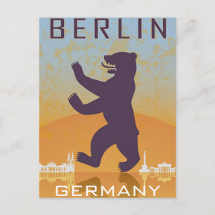 Berlin Deutschland Zug Reise Kunst Vintage Postkarte