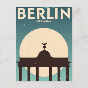 Berlin Deutschland Zug Reise Kunst Vintage Postkarte