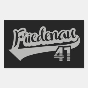 Berlin Friedenau 41 Classic City Number Rechteckiger Aufkleber