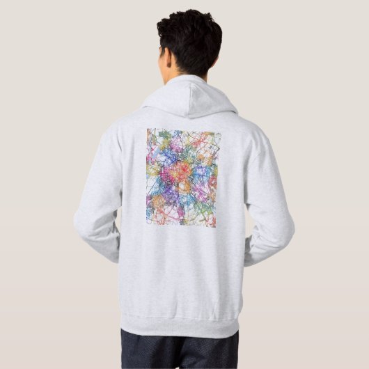 Berlin Germany City Map Hoodie (Schwarz voll)