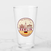Berlin Germany City Skyline Emblem Glas (Vorderseite)