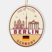 Berlin Germany City Skyline Emblem Keramik Ornament (Links)