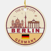 Berlin Germany City Skyline Emblem Keramik Ornament (Hinten)