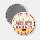 Berlin Germany City Skyline Emblem Magnet (Vorderseite/Rückseite)