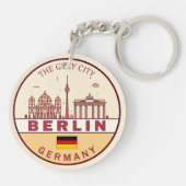 Berlin Germany City Skyline Emblem Schlüsselanhänger (Rückseite)