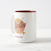 Berlin Germany Disco Ball Retro Vintag Zweifarbige Tasse (Vorderseite Links)