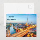 Berlin, Germany Downtown in the Evening  Postkarte (Vorne/Hinten)