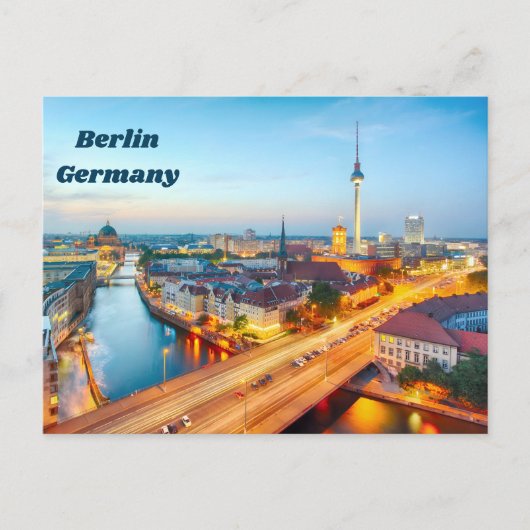 Berlin, Germany Downtown in the Evening  Postkarte (Vorderseite)