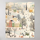 Berlin Germany Poster Art Print, Famous City Retro (Vorne)