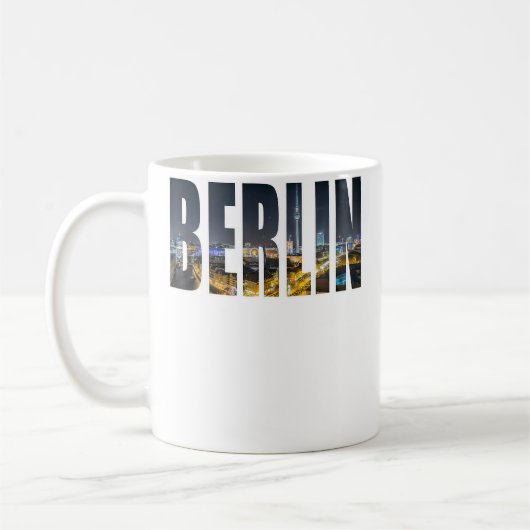 Berlin Germany Urban Skyline Photography Font Kaffeetasse (Links)