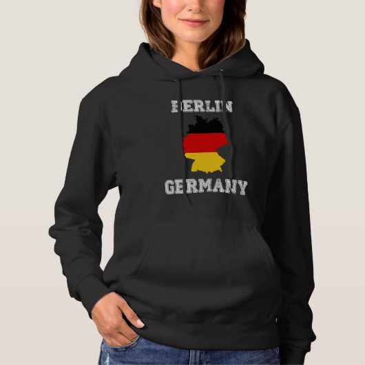 Berlin Germany Vintage Germany Flag Map Hoodie (Vorderseite)
