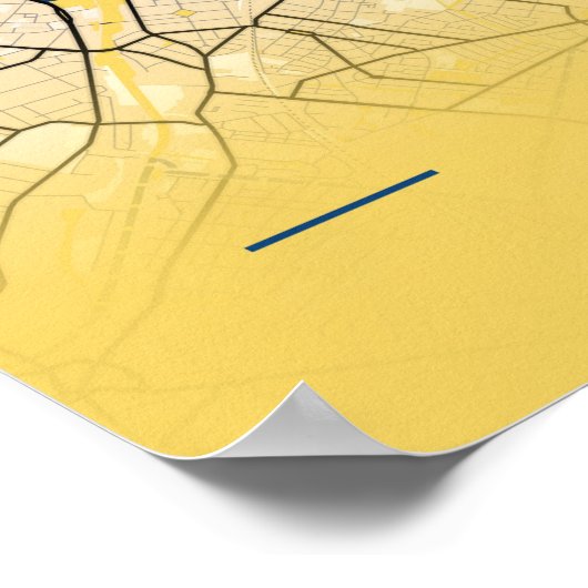 Berlin - Germary Yellow City Map Poster (Ecke)