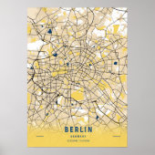 Berlin - Germary Yellow City Map Poster (Vorne)