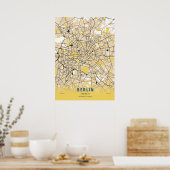 Berlin - Germary Yellow City Map Poster (Küche)
