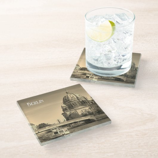 Berlin Glasuntersetzer (Schrägansicht)