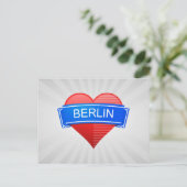 Berlin Herz Schild Postkarte (Stehend Vorderseite)