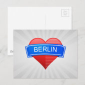 Berlin Herz Schild Postkarte (Vorne/Hinten)