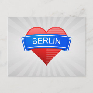 Berlin Herz Schild Postkarte