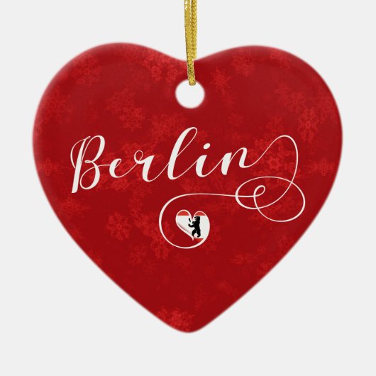 Berlin Herz, Weihnachtsbaumschmuck, Deutschland Keramik Ornament (Vorne)
