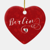 Berlin Herz, Weihnachtsbaumschmuck, Deutschland Keramik Ornament (Hinten)
